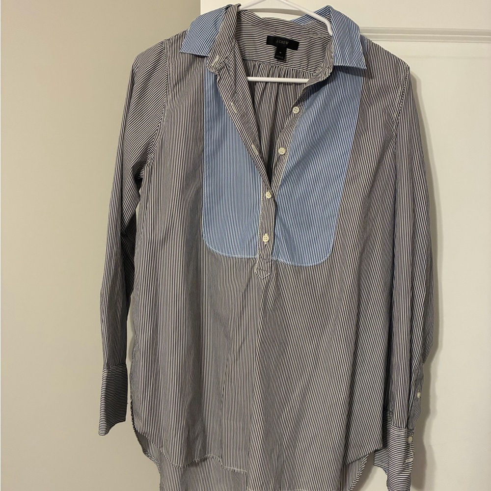 J CrewBlue Striped Men’s Long-Sleeve Shirt